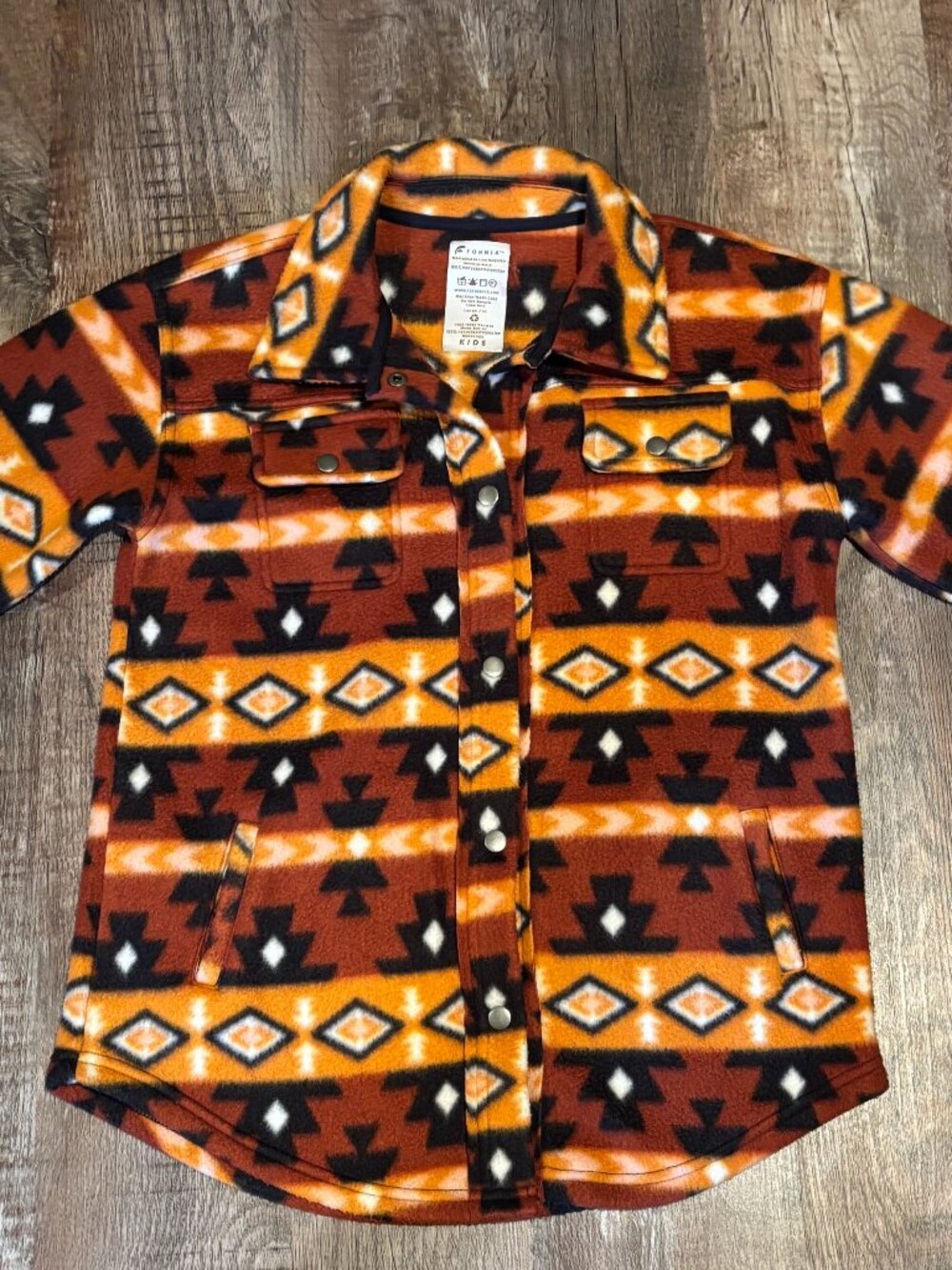 Kids Fleece Aztec Shacket